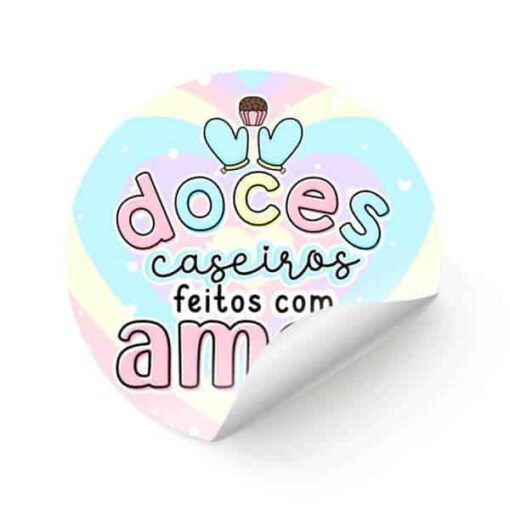 Adesivo Doces caseiros feitos com amor