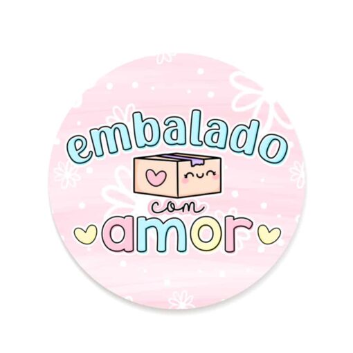 Adesivo Embalado com amor - Imagem 2