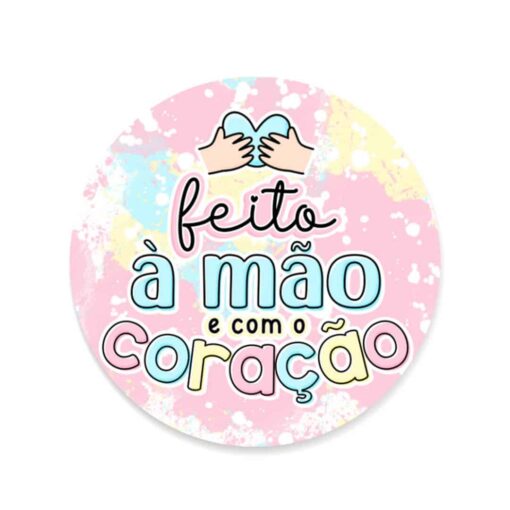 Adesivo Feito a mão e com o coração - Imagem 2