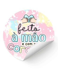 Adesivo Feito a mão e com o coração