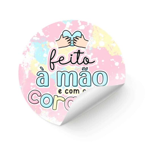 Adesivo Feito a mão e com o coração
