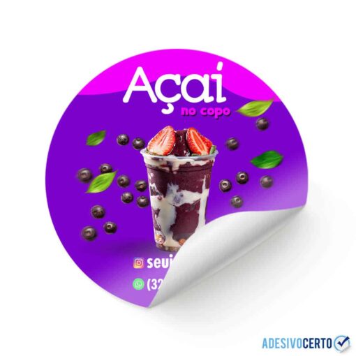 Adesivo para embalagem Açaí ou Açaiteria - Imagem 2