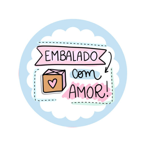 Adesivo Embalado com amor - Imagem 2