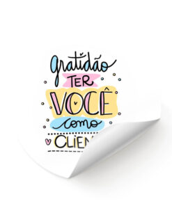 Adesivo Gratidão em ter você como cliente