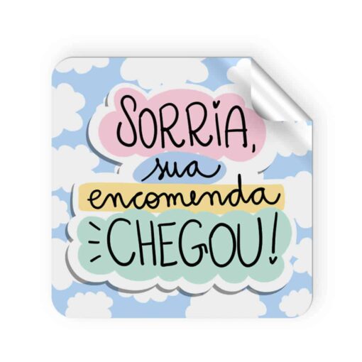 Etiqueta Sorria, sua encomenda chegou