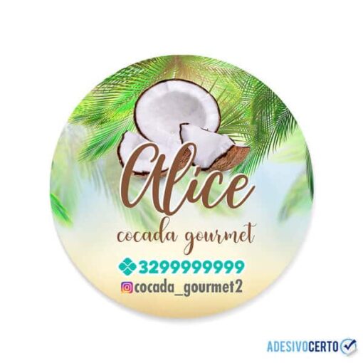 Adesivo para embalagem Cocada Gourmet - AD10 - Imagem 2